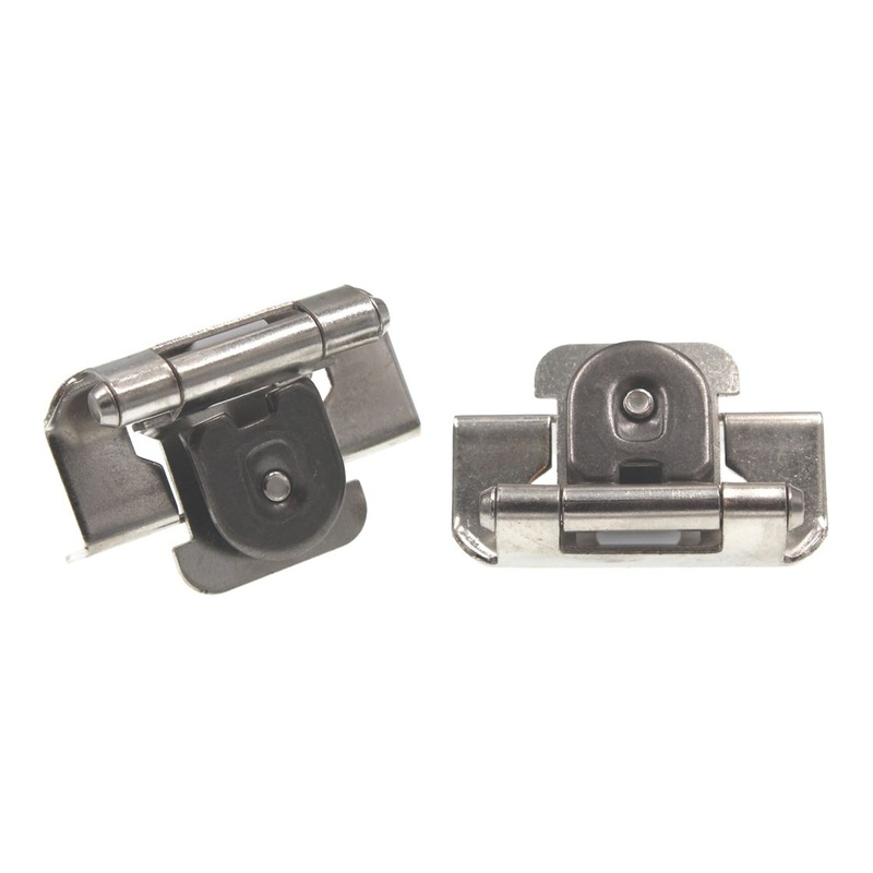 Pair of Amerock Single Demountable Cabinet Hinges 1/2 Overlay Nickel BPR871914