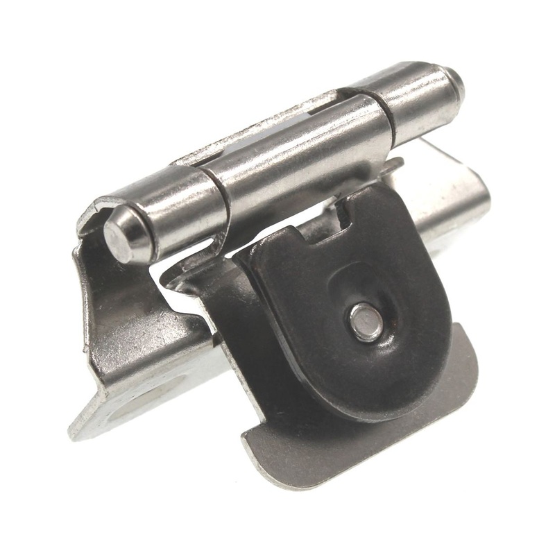 Pair of Amerock Single Demountable Cabinet Hinges 1/4 Overlay Nickel BPR871514