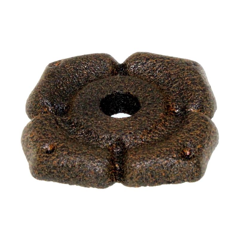 Top Knobs Chateau Thames 1 3/8 Square Iron Knob Backplate Rust M189