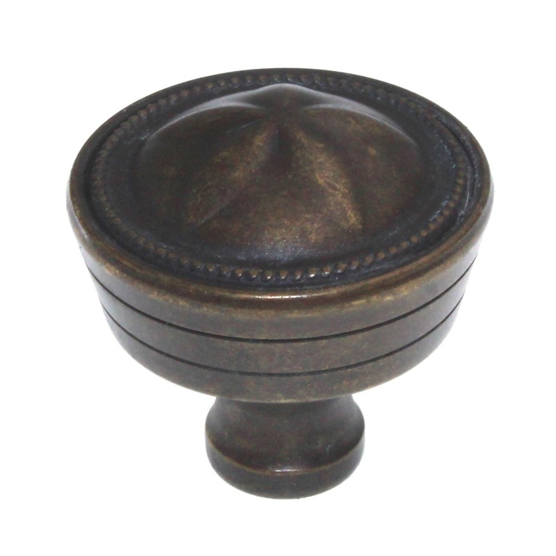 Top Knobs Edwardian Lund 1 5/16 Round Star Cabinet Knob German Bronze M951