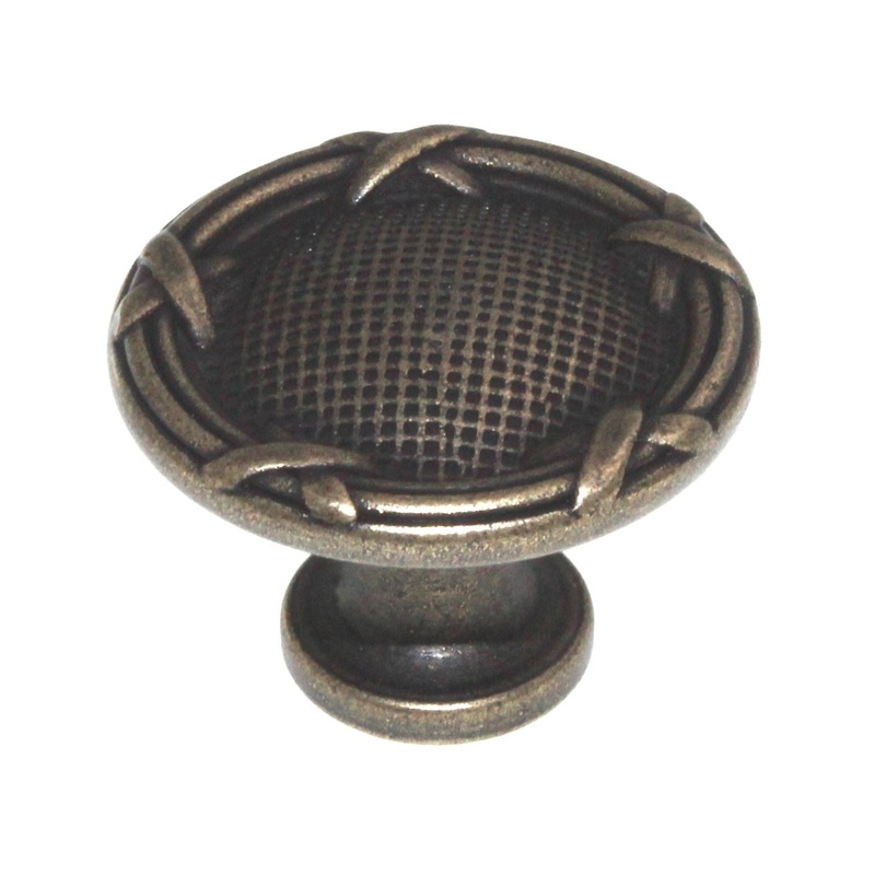 Top Knobs Edwardian Ribbon & Reed 1 1/4 Round Cabinet Knob German Bronze M942