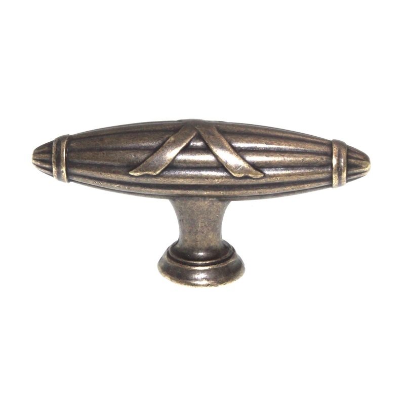 Top Knobs Edwardian Ribbon & Reed 2 3/4 Cabinet T Knob German Bronze M930