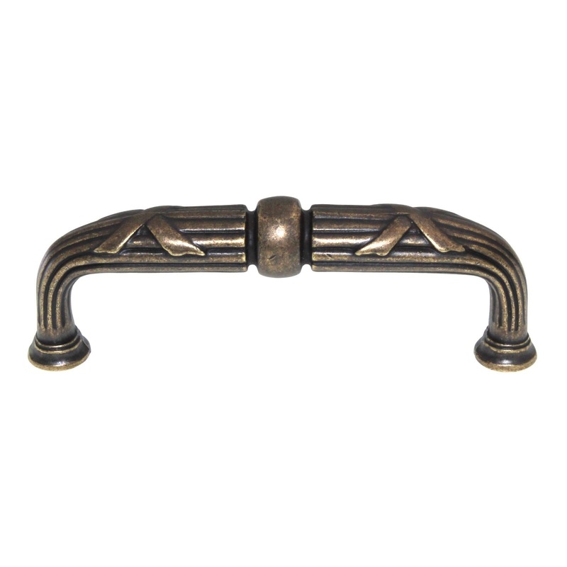Top Knobs Edwardian Ribbon & Reed Arch Pull 3 3/4 (96mm) Ctr German Bronze M936