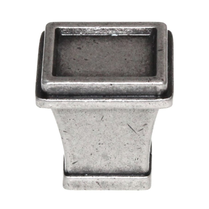 Top Knobs Great Wall 1 1/8 Square Cabinet Knob Pewter Antique TK185PTA