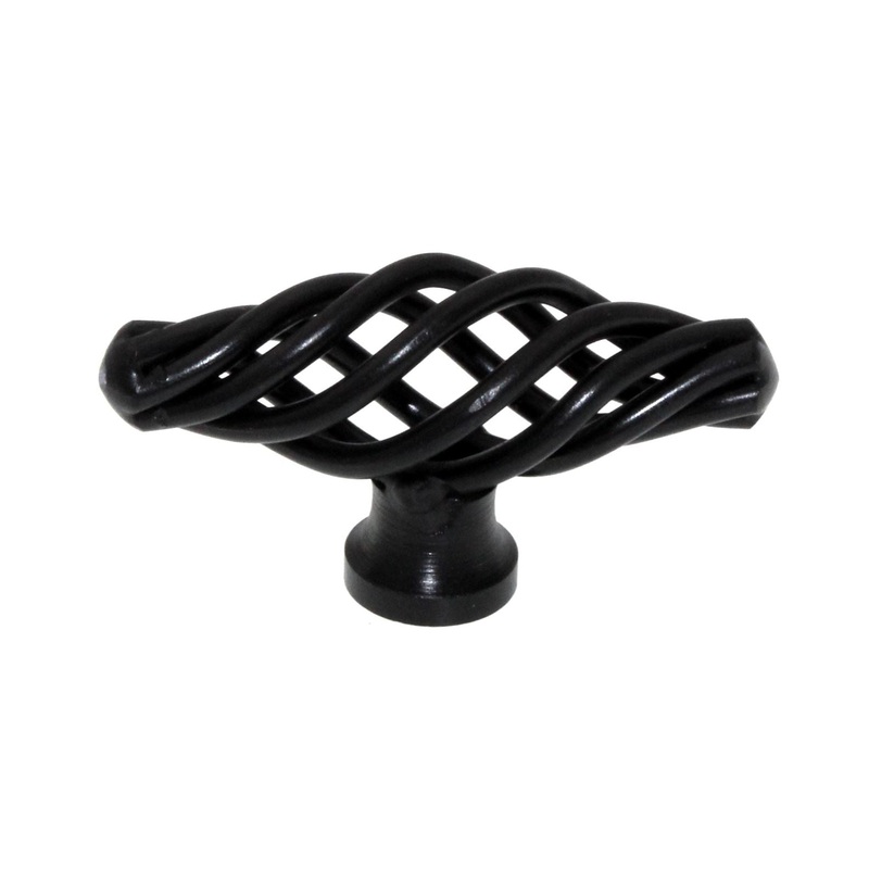 Top Knobs Normandy Birdcage Twist 2 1/8 Cabinet T Knob Flat Black M620