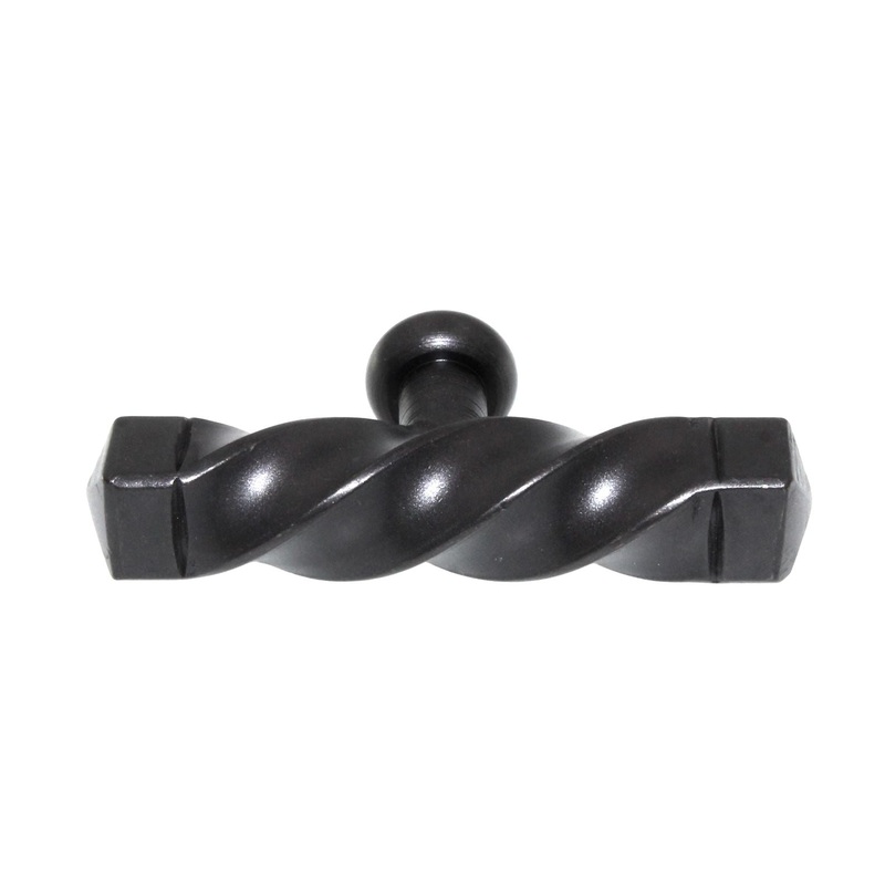 Top Knobs Normandy Square Twist 3 3/16 Cabinet T Knob Patina Black M740