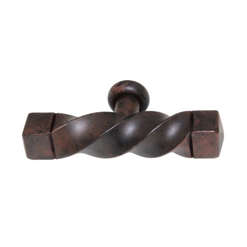 Top Knobs Normandy Square Twist 3 3/16 Cabinet T Knob Patina Rouge M738