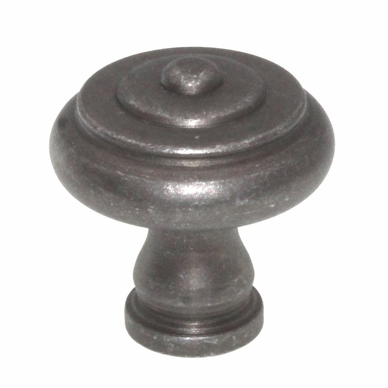 Top Knobs Normandy Step 1 1/8 Round Cabinet Knob Pewter M604