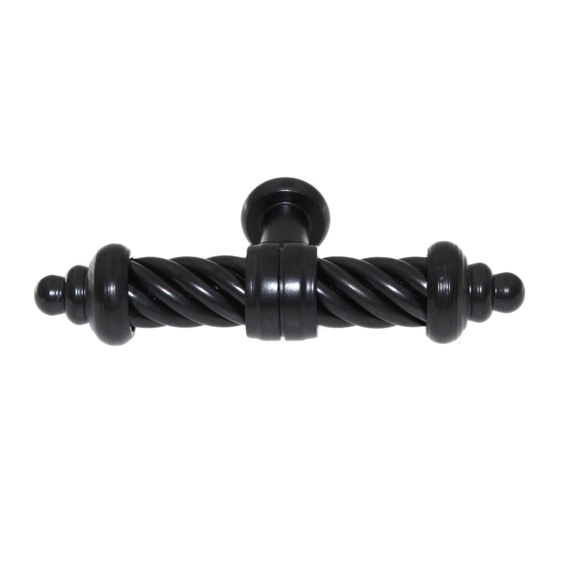 Top Knobs Normandy T-Shaped Twist 3 5/8 Cabinet T Knob Patina Black M629