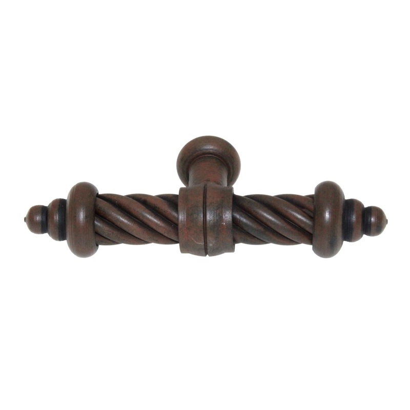 Top Knobs Normandy T-Shaped Twist 3 5/8 Cabinet T Knob Patina Rouge M627
