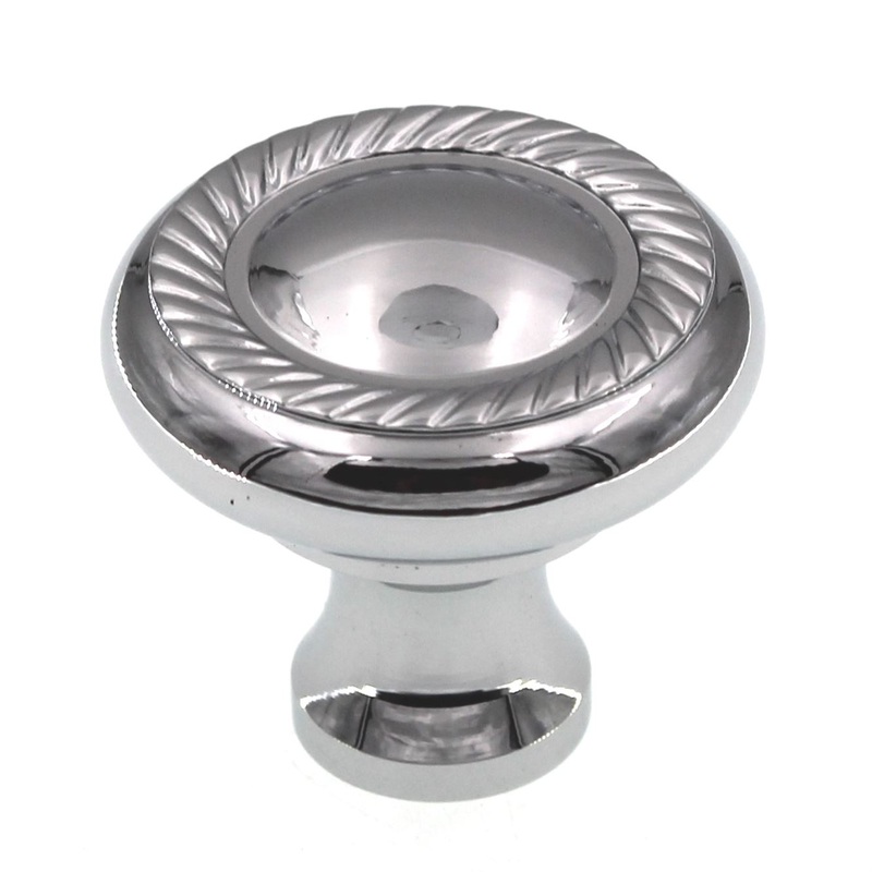 Top Knobs Somerset Swirl Cut 1 1/4 Round Rope Cabinet Knob Polished Chrome M325
