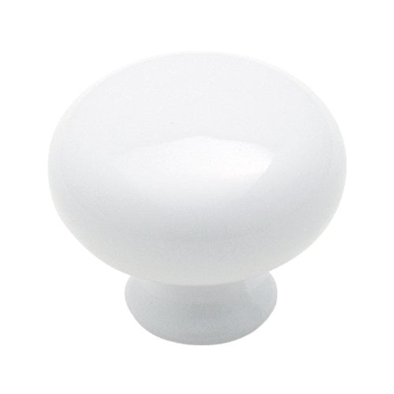 Amerock Allison 1 1/4 Gloss White Mushroom Cabinet Knob Pull BP771-GW