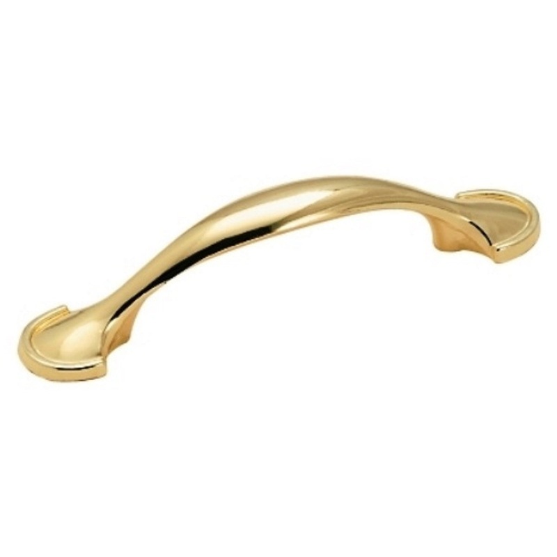 Amerock Allison 173PB Polished Brass 3cc Arch Smooth Cabinet Handle Pull