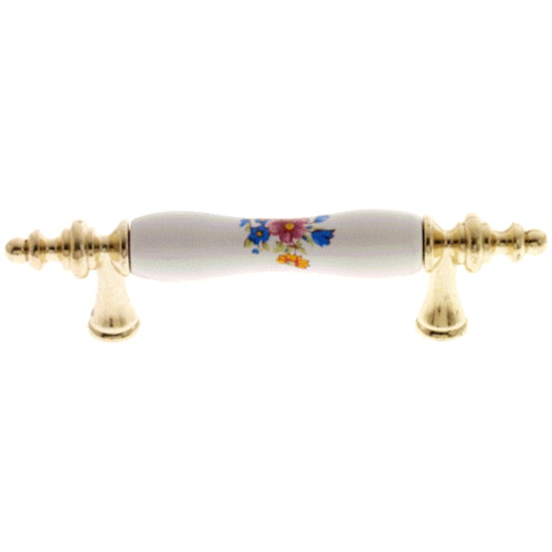 Amerock Allison Polished Brass White 3 Bar Cabinet Handle Pull BP76243-FW3