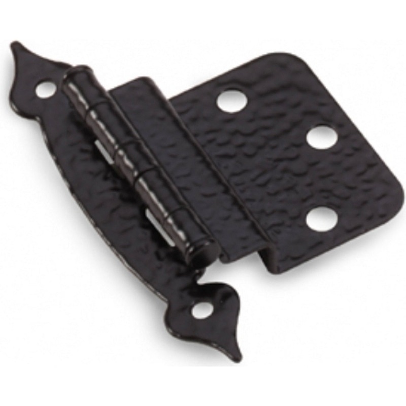 Amerock BP3405-CB Hammered Colonial Black Spade Ends 3/8 Inset Cabinet Hinges
