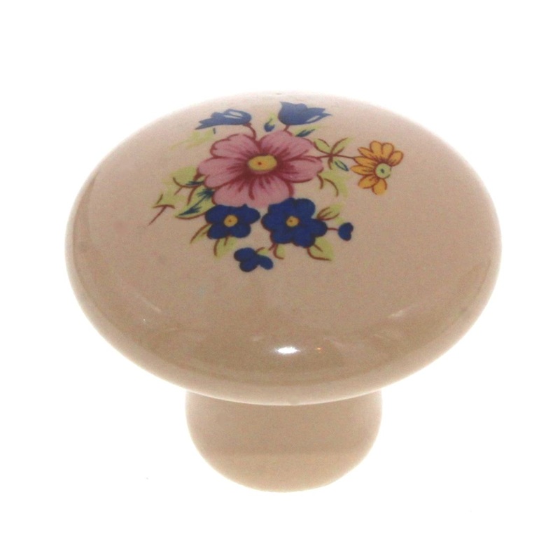 Amerock BP72002-FAM Almond, Floral Design 1 3/8 Mushroom Cabinet Knob Pulls