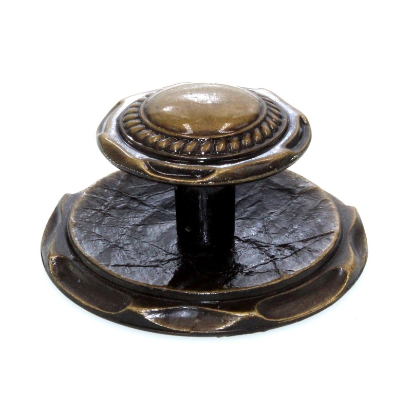 Amerock Carriage House BP778-AE Antique Brass Cabinet Knob and 2 Backplate