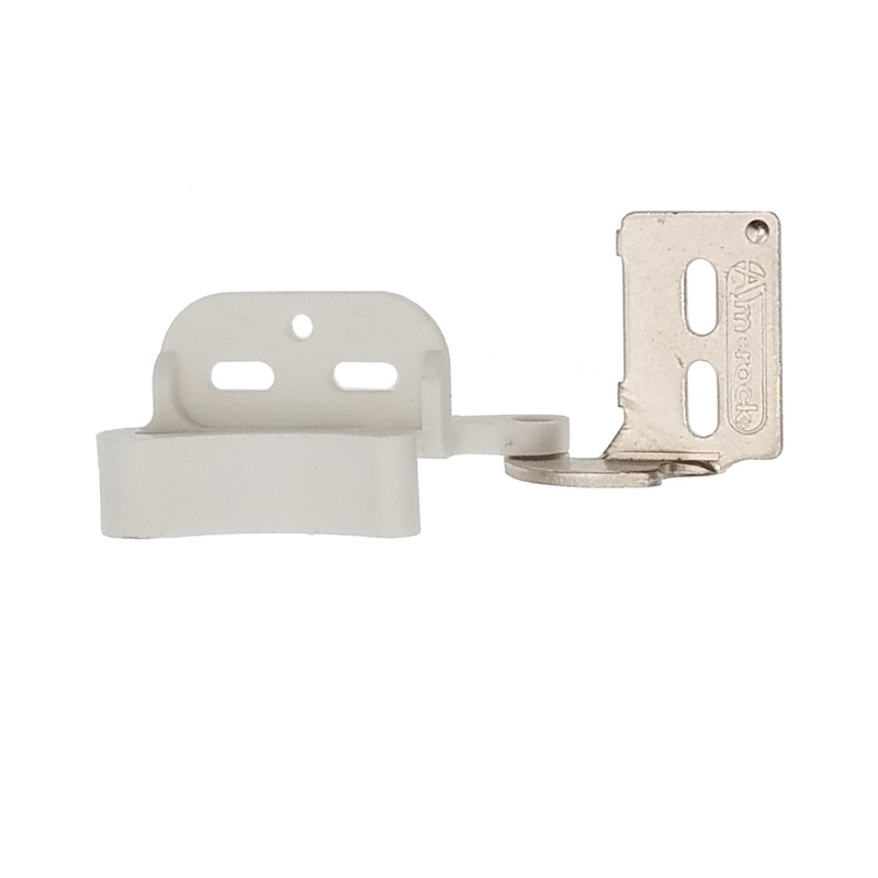Amerock CM2605-14 Nickel and White 1/4 Overlay Concealed Self-Closing Cabinet Knife Hinge