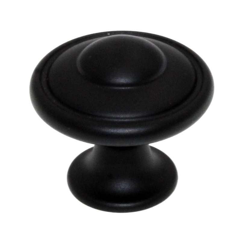 Amerock Everyday Heritage Flat Black 1 3/16 Round Cabinet Knob BP53002-FB