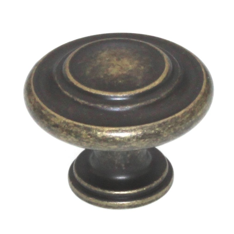 Amerock Inspirations BP1586-R2 Weathered Brass 1 3/8 Ringed Cabinet Knob Pull