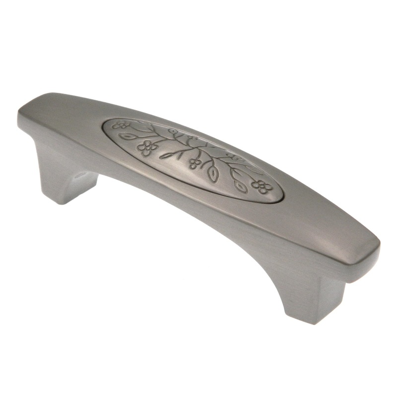 Amerock Vineyard Satin Nickel 3 Center to Center Leaf Cabinet Handle Pull BP4473G10