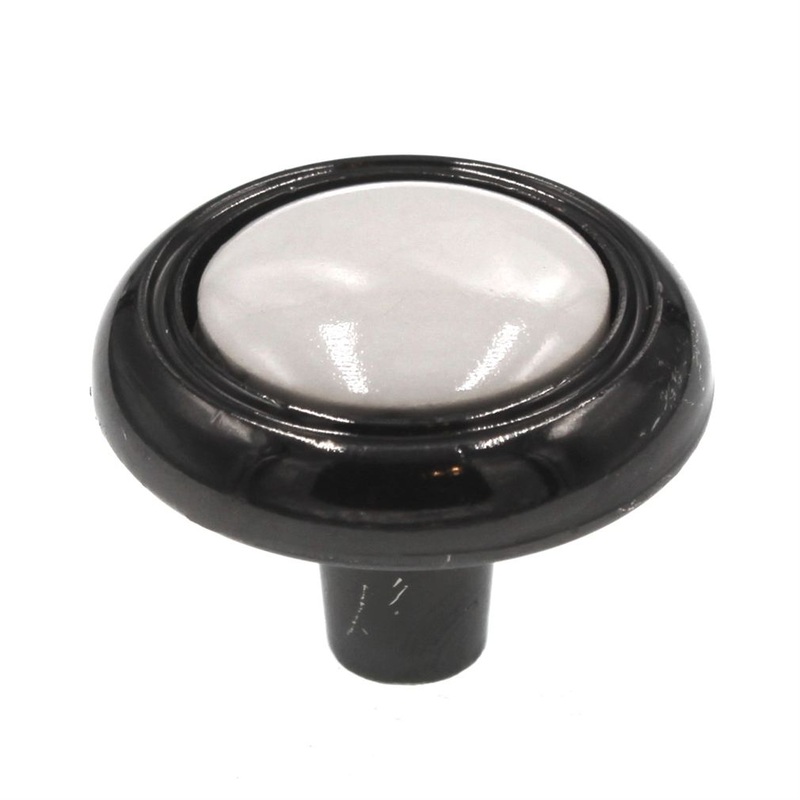 AmerockBP76244-BNW Black Nickel 1 1/4 Cabinet Knob with White Ceramic Center
