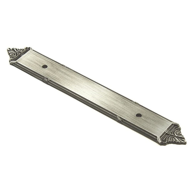 Century Georgian Antique Pewter 16069-ASH Solid Brass 3 3/4cc Handle Backplate