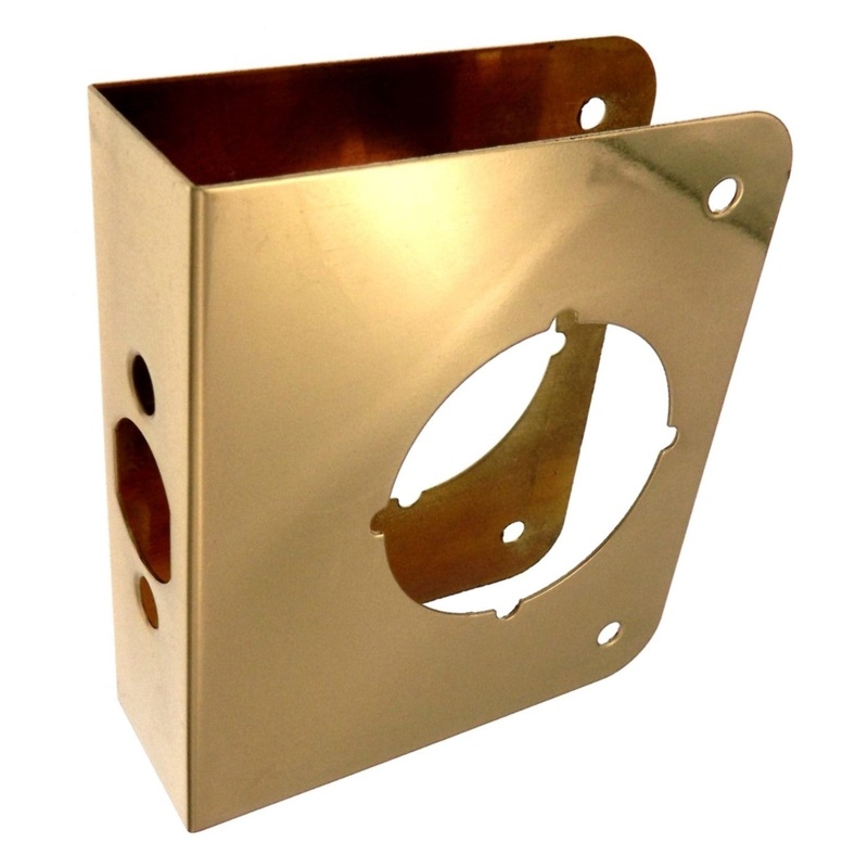 Door Edge Guard Reinforcer 1 3/8 Width; 2 3/8 Backset Polished Brass SH1077PB