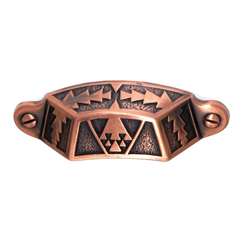 Hickory Hardware Southwest Lodge P388-AC Antique Copper 3 cc Drawer Cup Pull