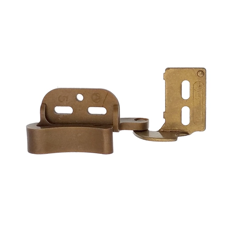Pair of Amerock BP2605-BB Burnished Brass 1/4 Overlay Concealed Pivot Knife Cabinet Hinges