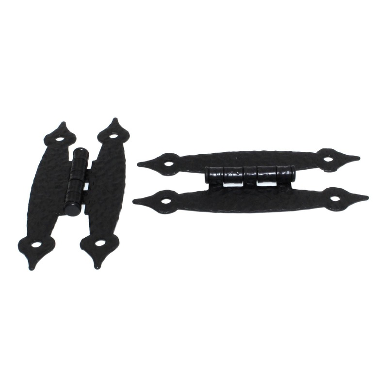 Pair of Amerock Colonial Black Flush Surface H Cabinet Hinges BP3404-CB