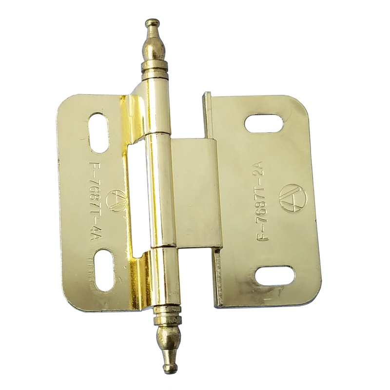 Pair of Amerock Minaret Cabinet Hinges Partial Wrap 3/8 Inset PK7687T-PB