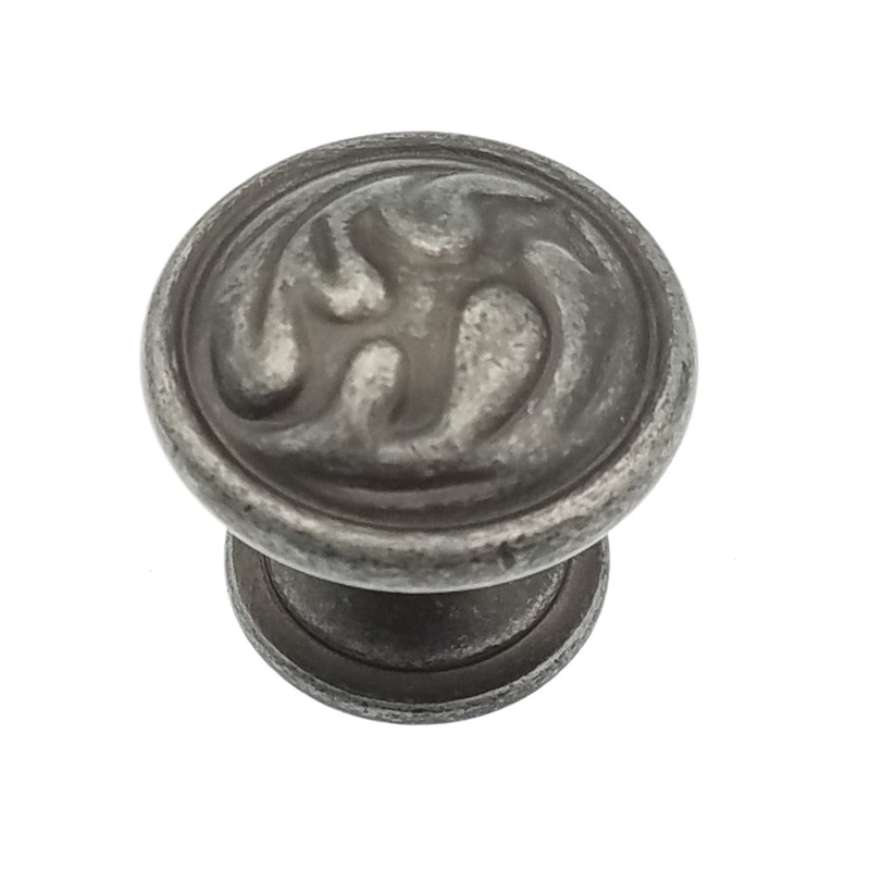Amerock True Elegance 1 1/4 Oak Leaf Cabinet Knob Wrought Iron BP1355-WI