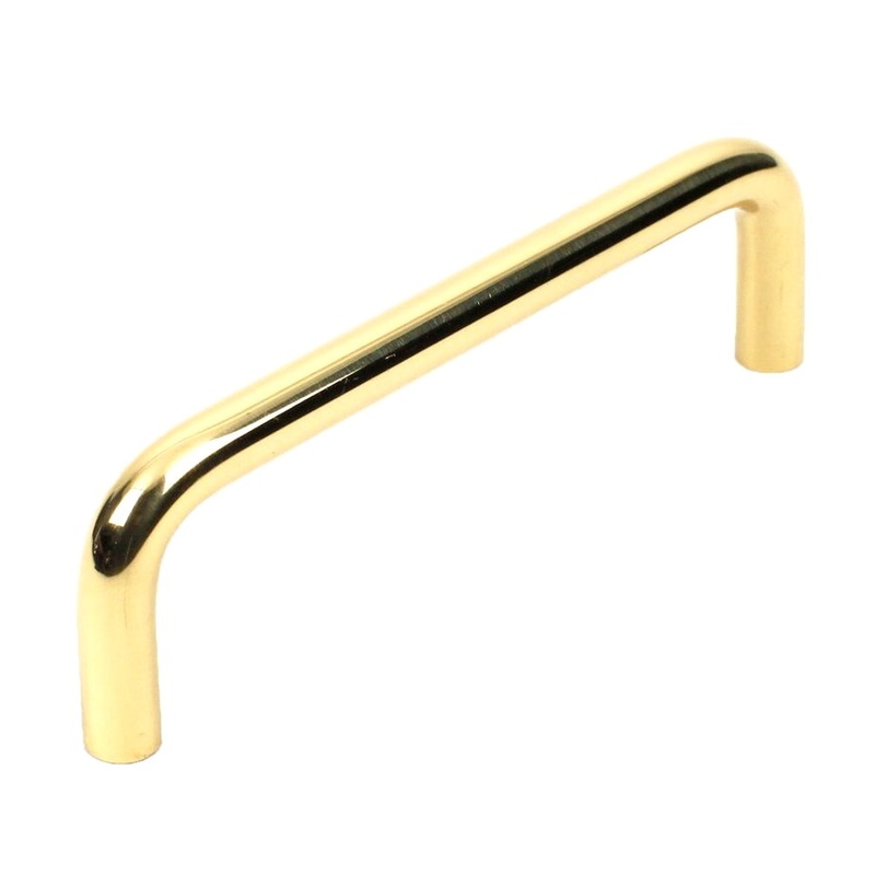 Century Arcade 10035-3 Polished Brass 3 1/2cc Wire Pull Cabinet Handle
