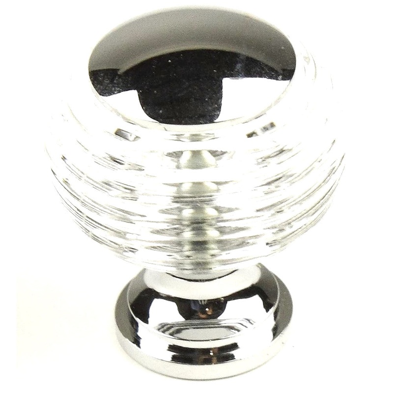 Century Galaxy 10525-26CL Clear Acrylic, Chrome 1 1/4 Solid Brass Cabinet Knob