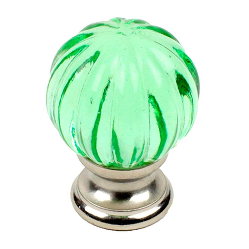 Century Tahoe 18409-15A 1 1/4 Blue Crystal Glass Satin Nickel Cabinet Knob Pull