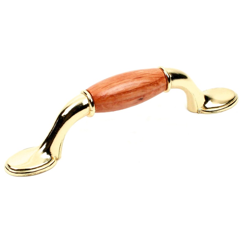 Century Yaletown 25333-3MO Bright Brass and Oak 3cc Arch Pull Cabinet Handle