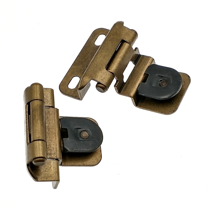 Pair of Amerock Single Demountable Hinges 3/8 Inset, Burnished Brass BP8714-BB
