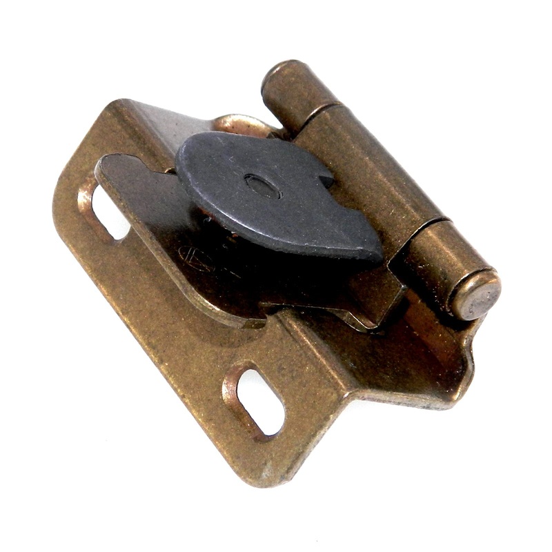 Single Demountable Cabinet Hinge 1/2 Overlay, Burnished Brass CM8719-BB