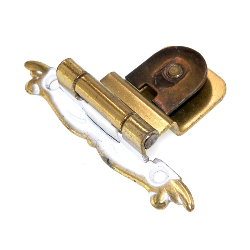Single Demountable Cabinet Hinge 3/8 Inset Machine Ivory Gold CM7753-MW
