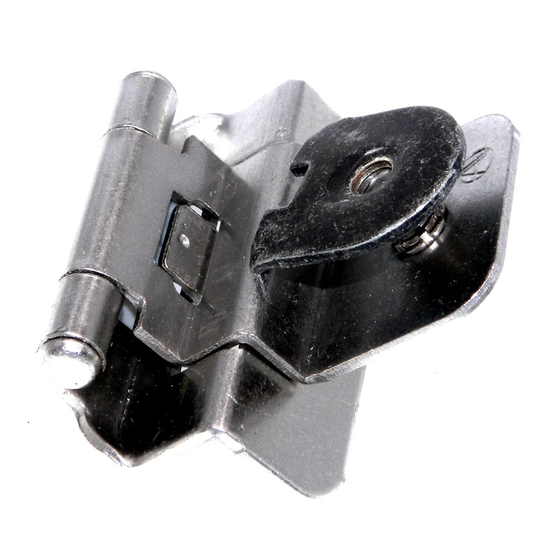 Single Demountable Cabinet Hinge 3/8 Inset, Satin Nickel CM8714B-G10