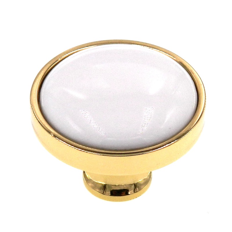 Amerock Advantage Bright Brass, Almond 1-1/4 Round Cabinet Knob Pull BP1422-30A