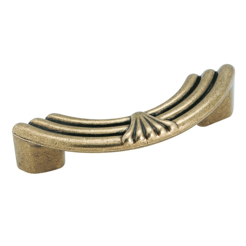 Amerock Regency Brass 3 and 3 3/4cc Drop Arch Drawer Handle Pull BP1820-R1