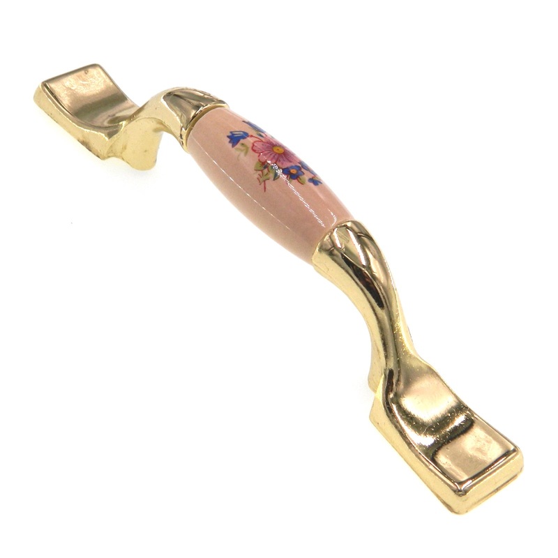 Amerock Royal Family Bright Brass Almond 3 CTC Flower Cabinet Pull BP76240-FAL3
