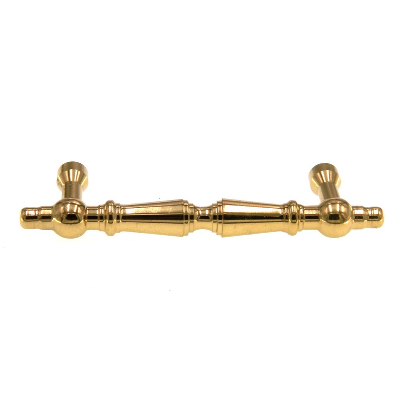Belwith Manor House P9723 Polished Brass 3 CTC Cabinet Arch Pull Handle