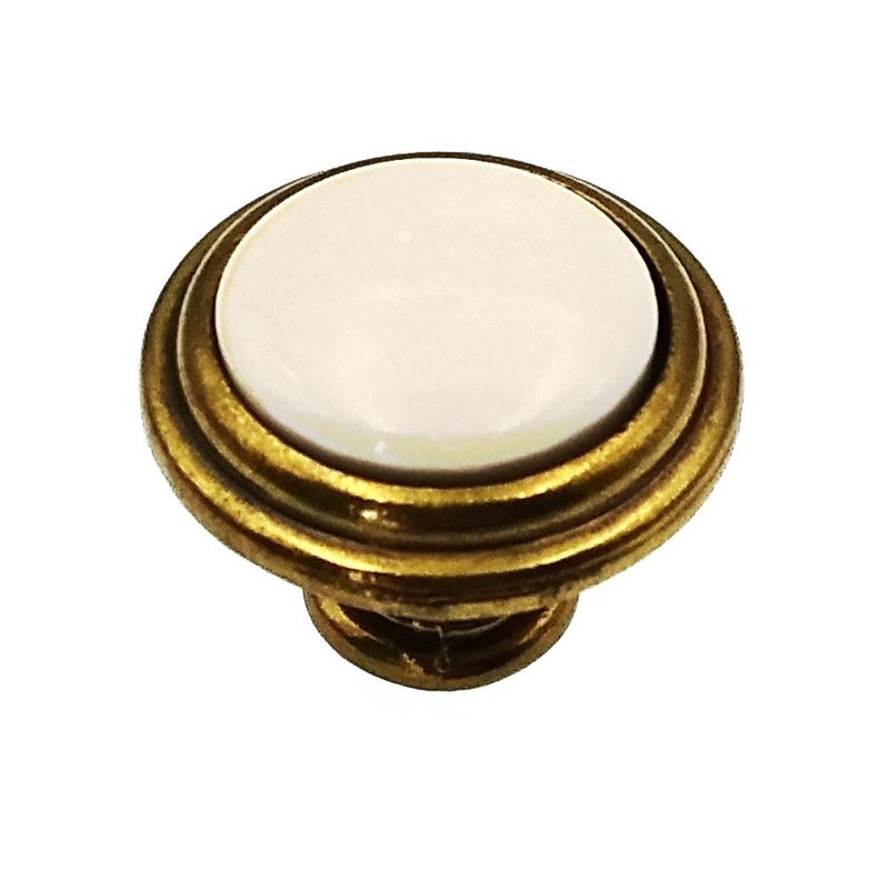Belwith Tranquility P417-LAD Lancaster Brass Light Almond 1 1/4 Cabinet Knob