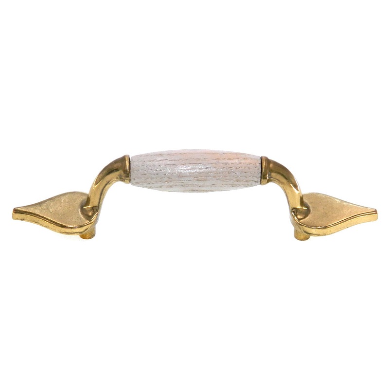 Belwith Woodgrain P740V-FM Polished Brass Frosted Maple 3 CTC Cabinet Handle