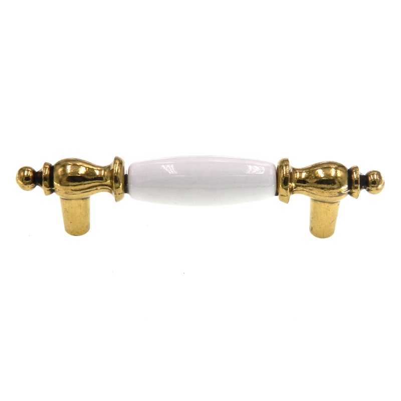 Hickory Tranquility Lancaster Polished Brass, White Ceramic 3cc Handle P250-W