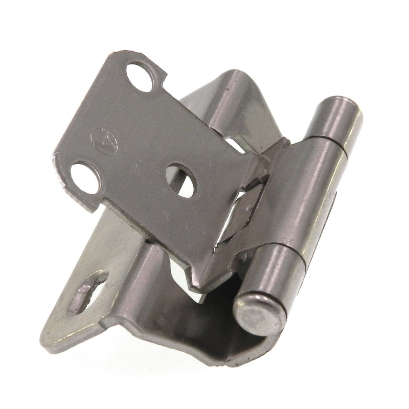 Pair Amerock Satin Nickel Partial Wrap 1/4 Overlay Cabinet Hinges BPR7566G10