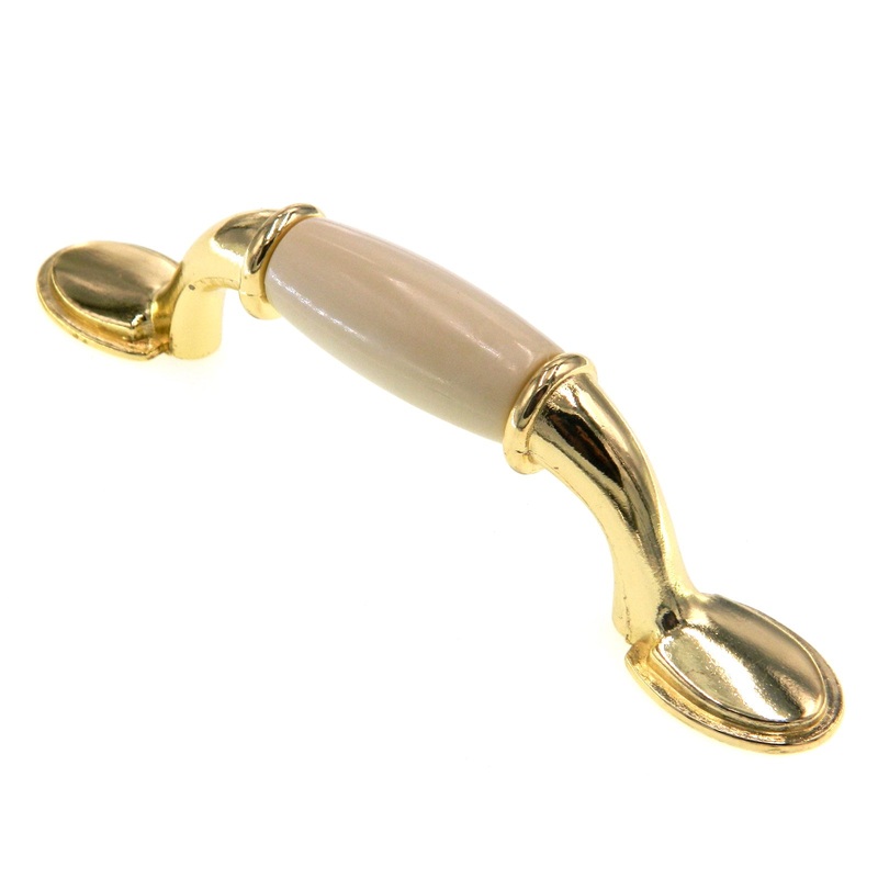 Vintage Amerock Allison Polished Brass 3cc Cabinet Arch Pull Handle 245APB